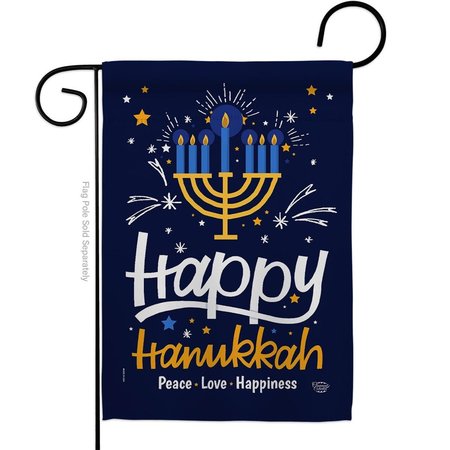 ORNAMENT COLLECTION Ornament Collection G192314-BO 13 x 18.5 in. Happy Hanukkah Garden Flag with Winter Double-Sided Decorative Vertical Flags House Decoration Banner Yard Gift G192314-BO